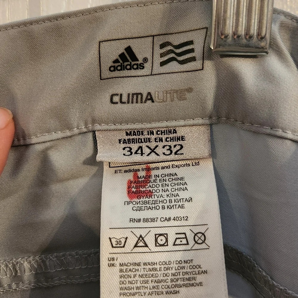 ADIDAS CLIMALITE grey golf pants activewear performance men size 34x32 - Picture 6 of 12